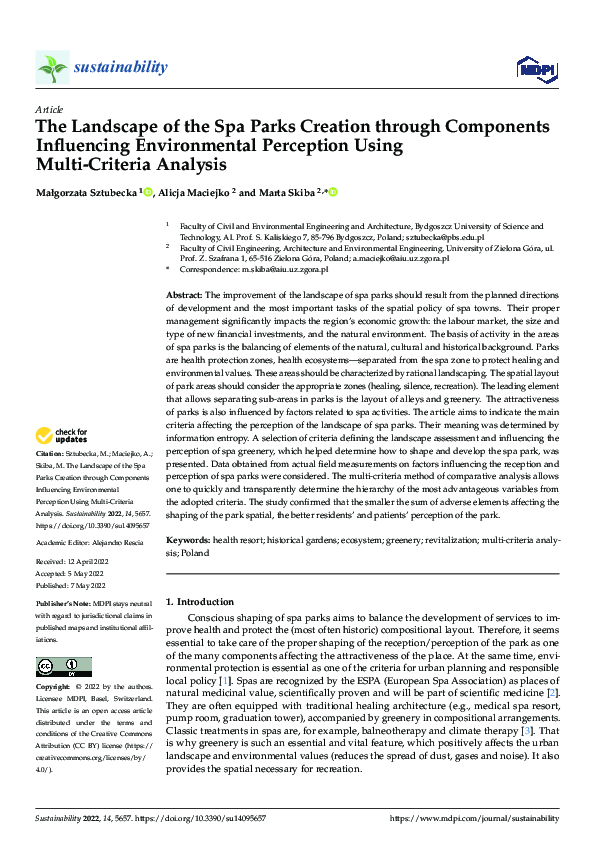 (PDF) The Landscape of the Spa Parks Creation through Components ...
