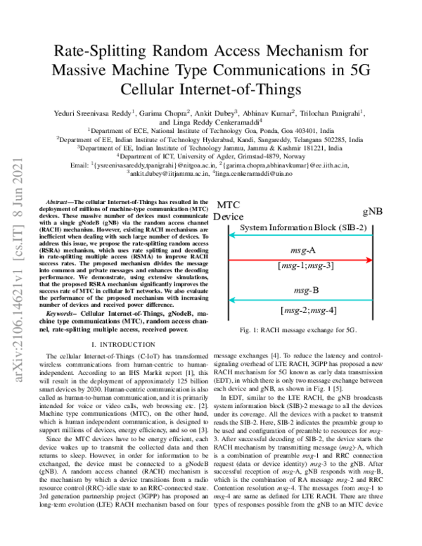 (PDF) Rate-Splitting Random Access Mechanism for Massive Machine Type ...