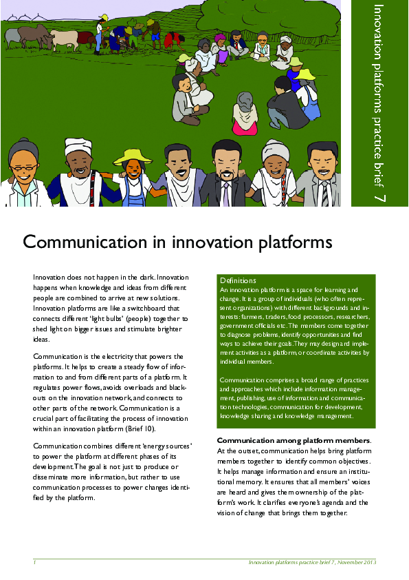 (PDF) Communication in innovation platforms