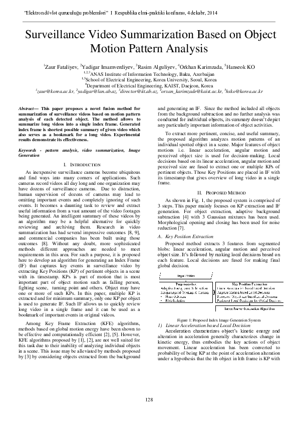 (PDF) Surveillance Video Summarization Based on Object Motion Pattern ...
