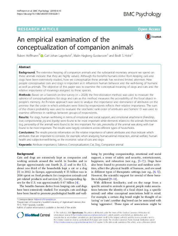(PDF) An empirical examination of the conceptualization of companion ...