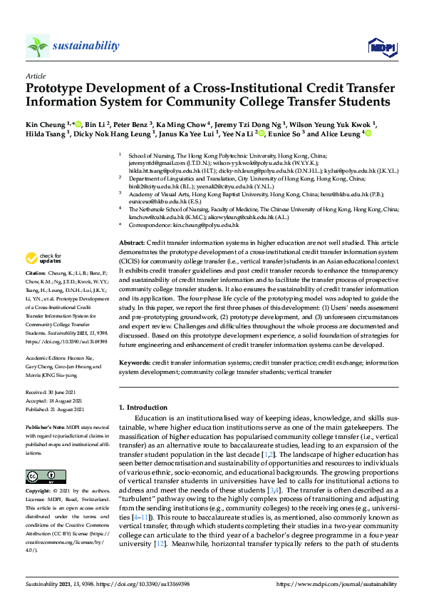 (PDF) Prototype Development of a Cross-Institutional Credit Transfer ...