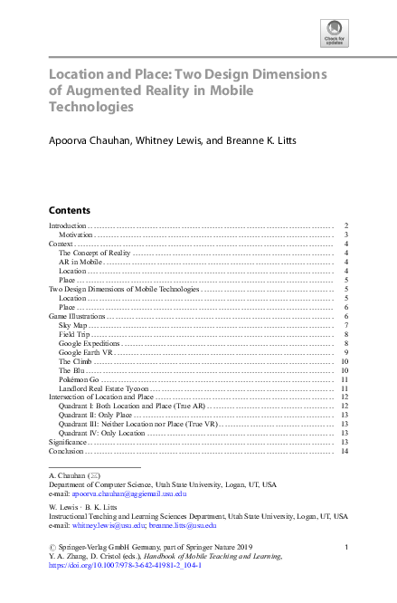 (PDF) Location and Place: Two Design Dimensions of Augmented Reality in ...