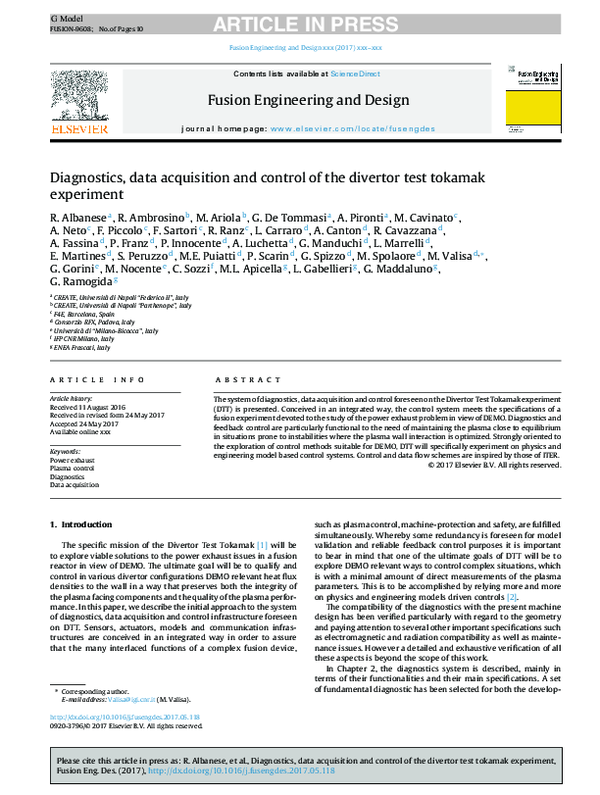 (PDF) Diagnostics, data acquisition and control of the divertor test ...