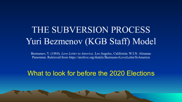 (PPT) The Subversion Process Yuri Bezmenov KGB Staff Model What to Look ...