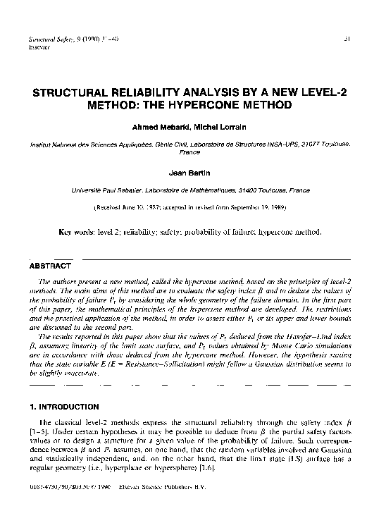 (PDF) Structural reliability analysis by a new level-2 method: The ...