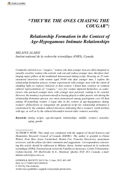 (PDF) “They’re the Ones Chasing the Cougar”: Relationship Formation in ...