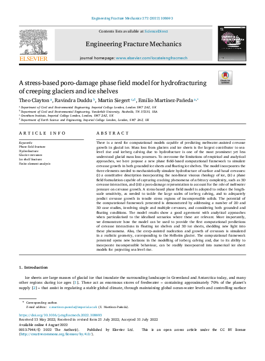 (PDF) A stress-based poro-damage phase field model for hydrofracturing ...