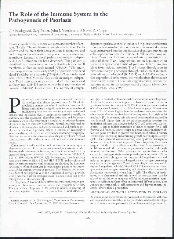 (PDF) The Role of Immune System in the Pathogenesis of Psoriasis