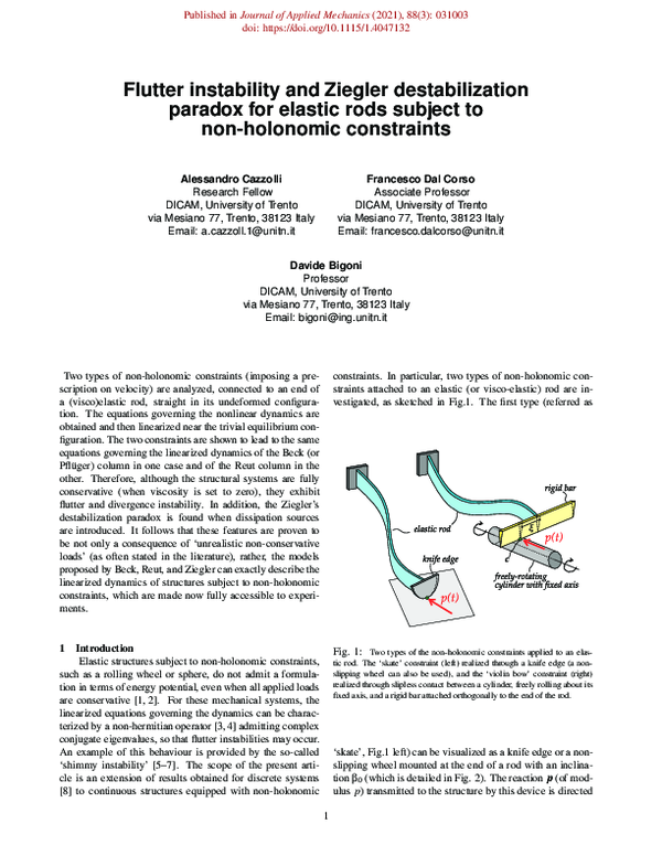 (PDF) Flutter Instability and Ziegler Destabilization Paradox for ...