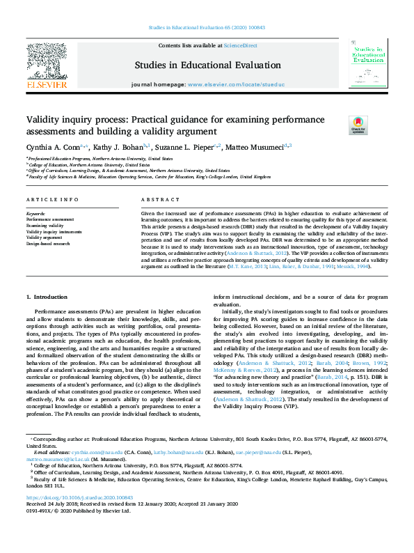 (PDF) Validity inquiry process: Practical guidance for examining ...