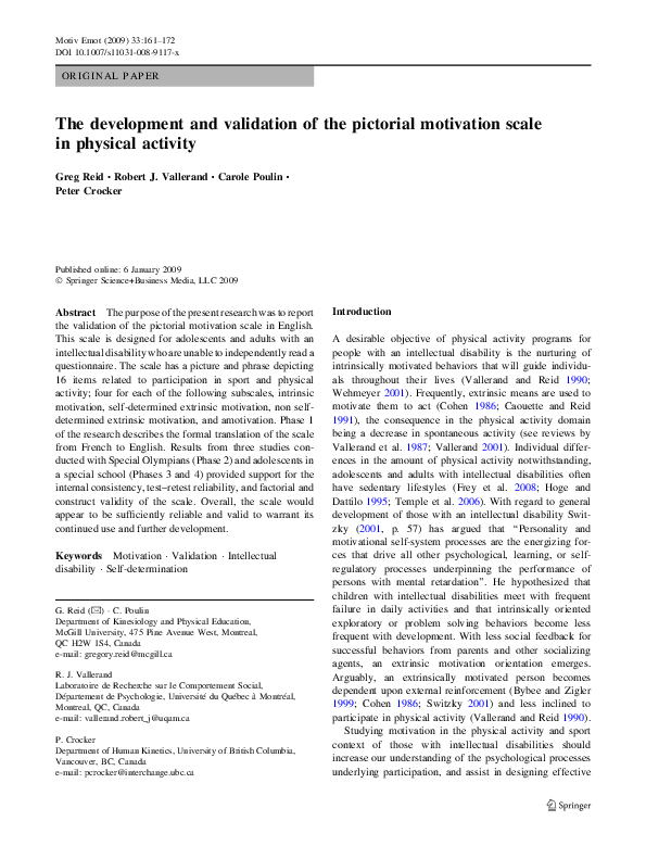 (PDF) The development and validation of the pictorial motivation scale ...