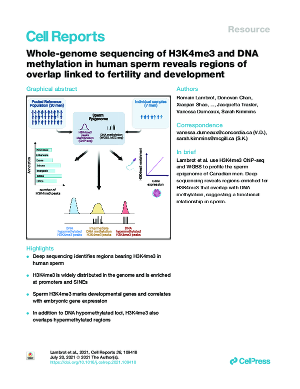 (PDF) Whole-genome sequencing of H3K4me3 and DNA methylation in human ...