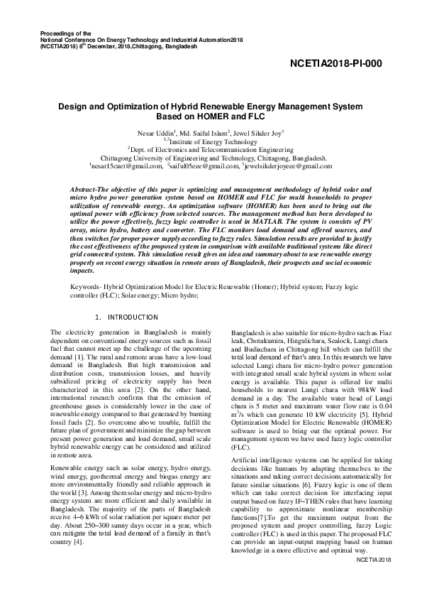 (PDF) Design and Optimization of Hybrid Renewable Energy Management ...
