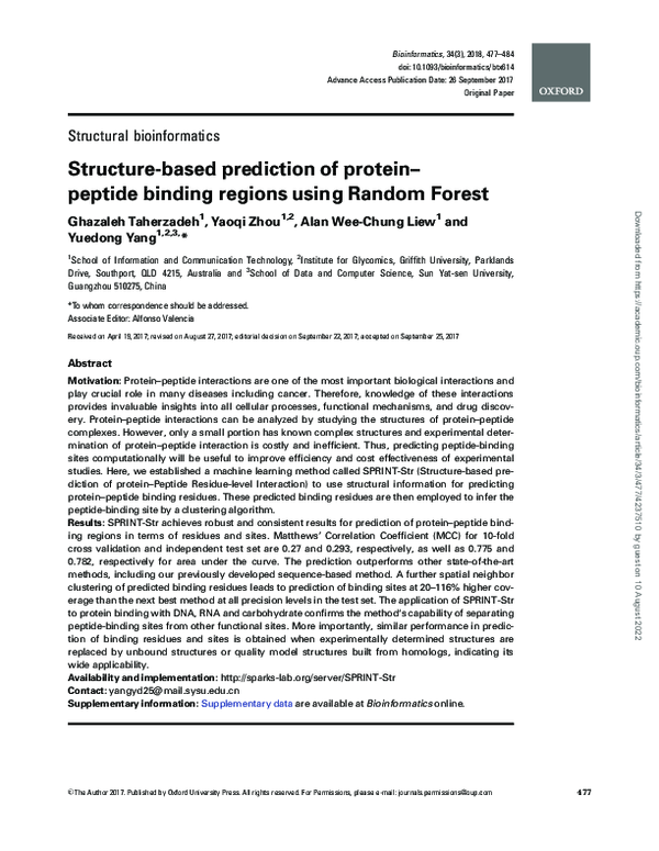 (PDF) Structure-based prediction of protein– peptide binding regions ...