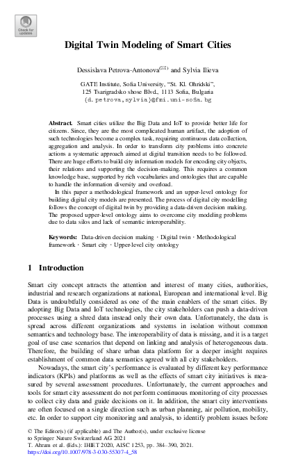 (PDF) Digital Twin Modeling of Smart Cities