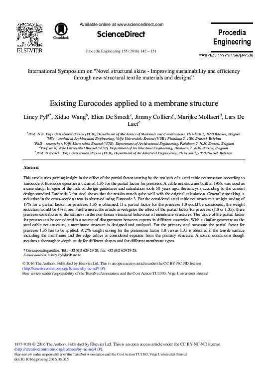 (PDF) Existing Eurocodes Applied to a Membrane Structure
