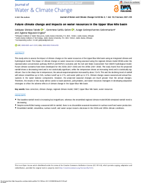 (PDF) Future climate change and impacts on water resources in the Upper ...