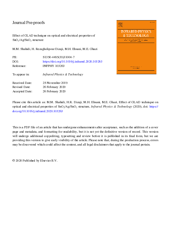 (PDF) Effect of GLAD technique on optical and electrical properties of ...