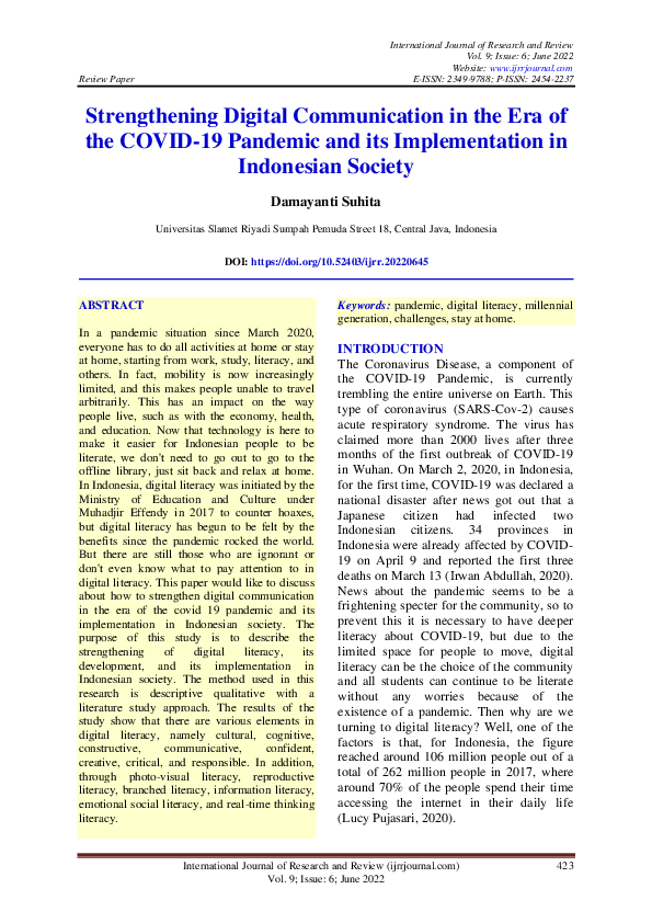 (PDF) Strengthening Digital Communication in the Era of the COVID-19 ...