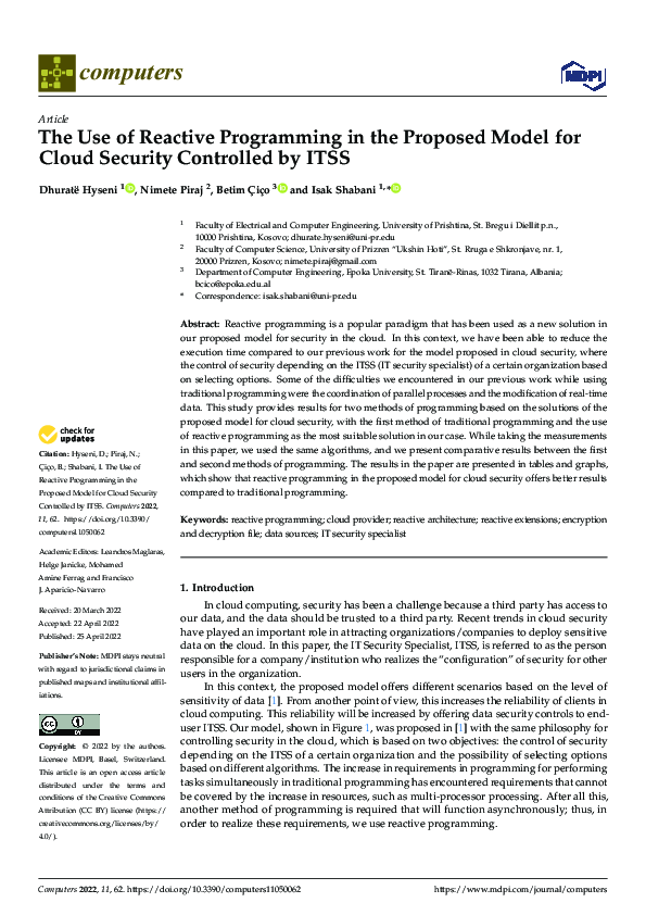 (PDF) The Use of Reactive Programming in the Proposed Model for Cloud ...