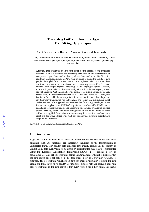 (PDF) Towards a Uniform User Interface for Editing Data Shapes