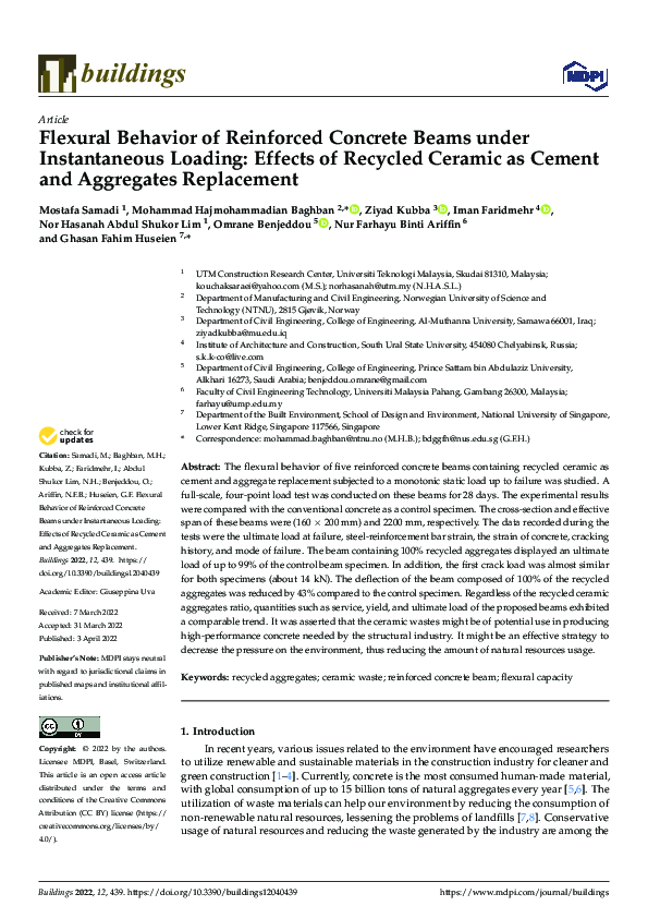 (PDF) Flexural Behavior of Reinforced Concrete Beams under ...
