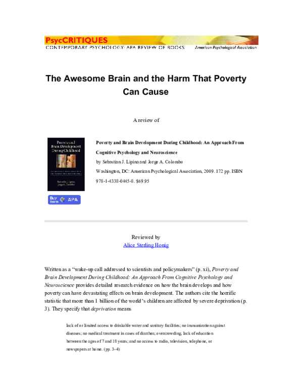 (PDF) The awesome brain and the harm that poverty can cause