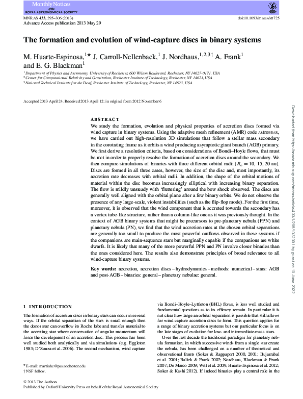 (PDF) The formation and evolution of wind-capture discs in binary systems