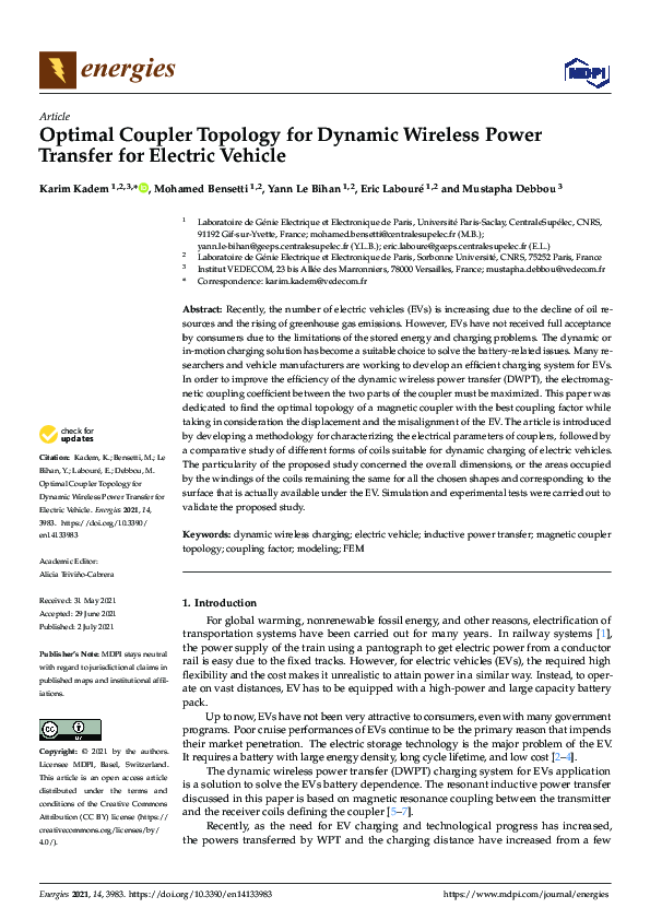 (PDF) Optimal Coupler Topology for Dynamic Wireless Power Transfer for ...