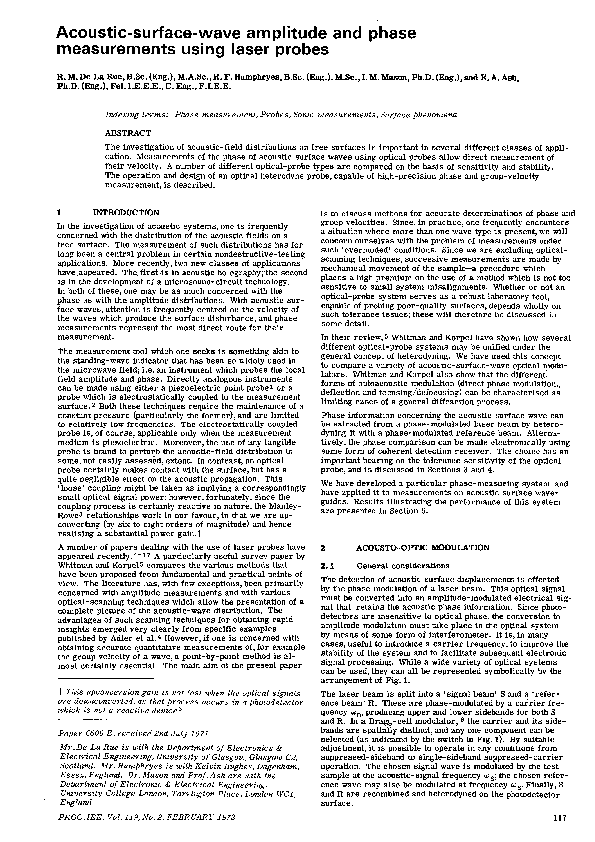 (PDF) Acoustic-surface-wave amplitude and phase measurements using ...