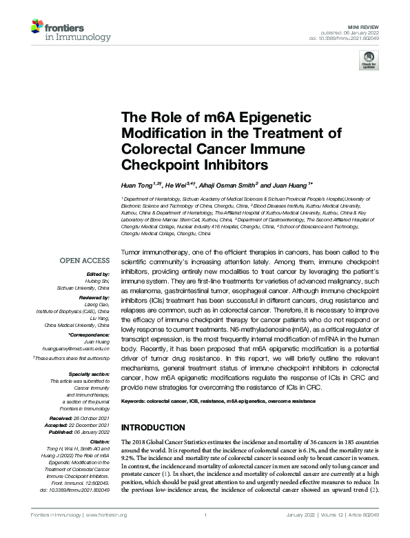 (PDF) The Role of m6A Epigenetic Modification in the Treatment of ...
