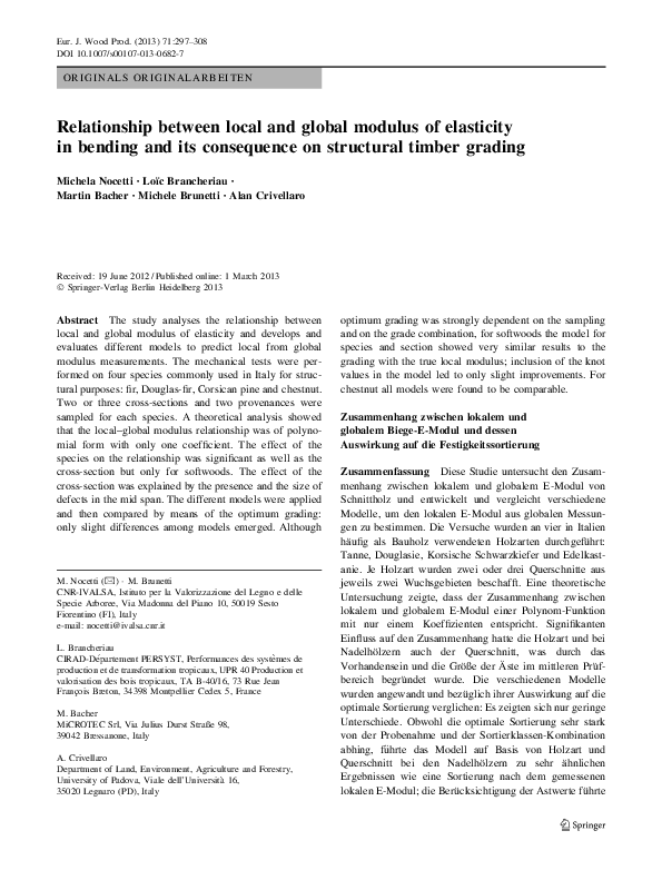 (PDF) Relationship between local and global modulus of elasticity in ...