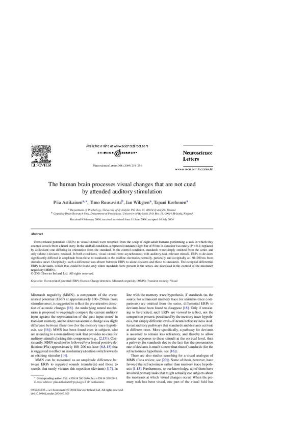 (PDF) The human brain processes visual changes that are not cued by ...