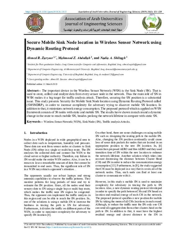 (PDF) Secure Mobile Sink Node location in Wireless Sensor Network using ...