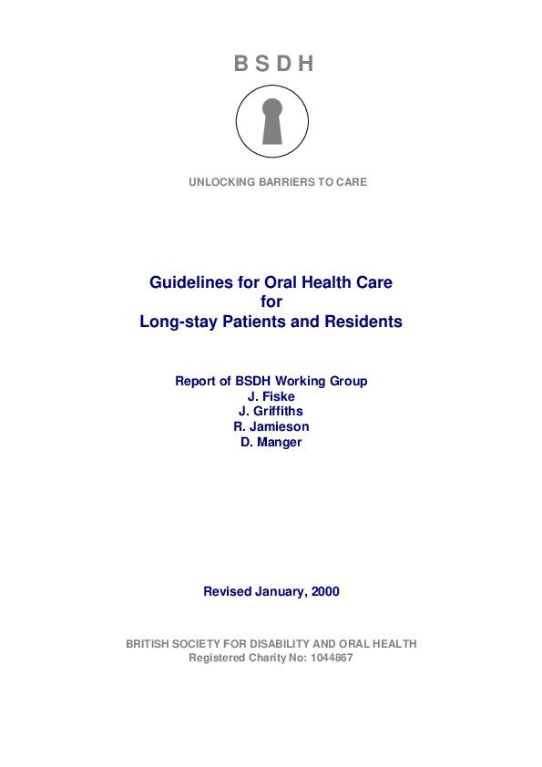 (PDF) Guidelines for Oral Health Care for Long-stay Patients and Residents