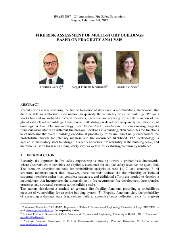 (PDF) Fire risk assessment of multi-story buildings based on fragility ...