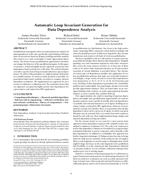 (PDF) Automatic loop invariant generation for data dependence analysis