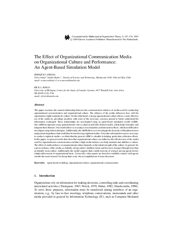 (PDF) The Effect of Organizational Communication Media on