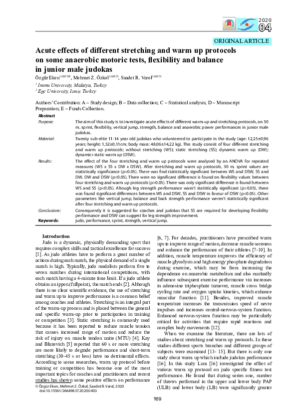 (PDF) Acute effects of different stretching and warm up protocols on ...