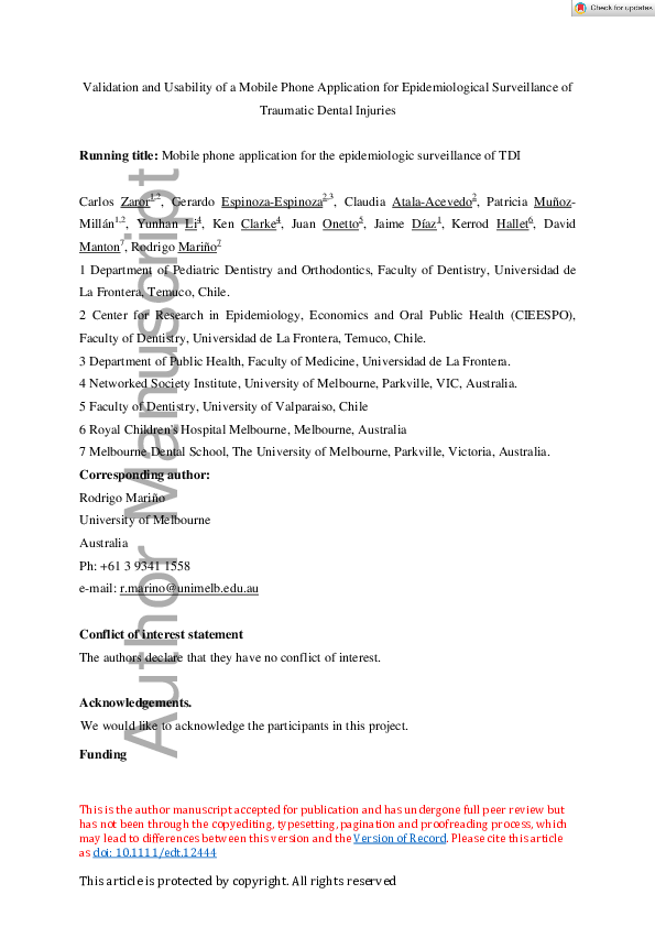 (PDF) Validation and usability of a mobile phone application for ...