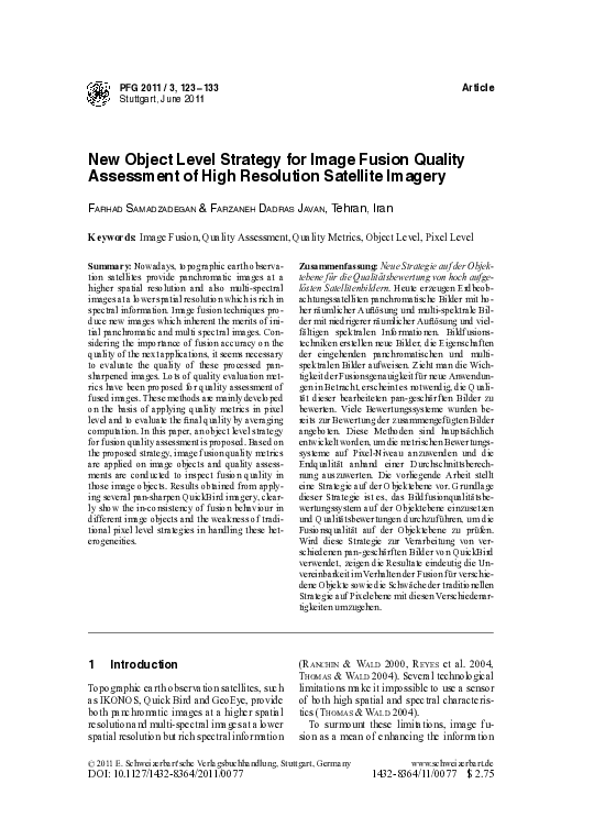 (PDF) New Object Level Strategy for Image Fusion Quality Assessment of ...