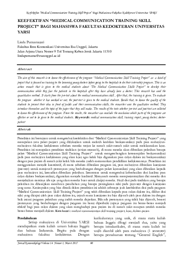 (PDF) Medical Communication Training Skill Project