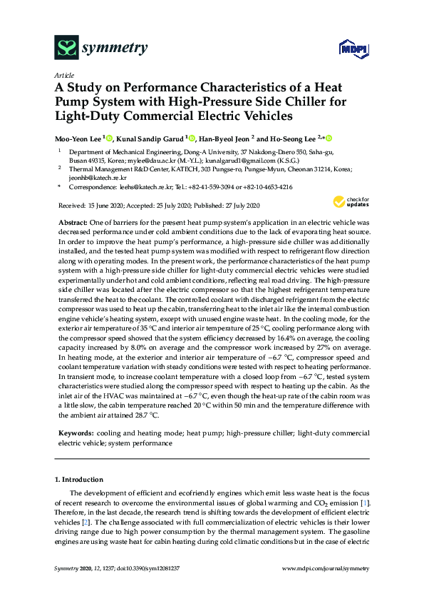 (PDF) A Study on Performance Characteristics of a Heat Pump System with ...