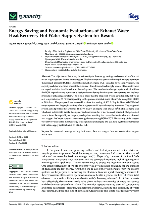 (PDF) Energy Saving and Economic Evaluations of Exhaust Waste Heat ...