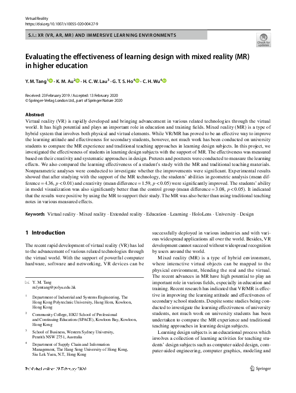 (PDF) Evaluating the effectiveness of learning design with mixed ...