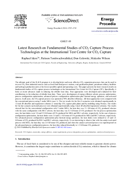 (PDF) Latest research on fundamental studies of CO2 capture process ...