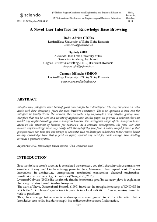 (PDF) A Novel User Interface for Knowledge Base Browsing