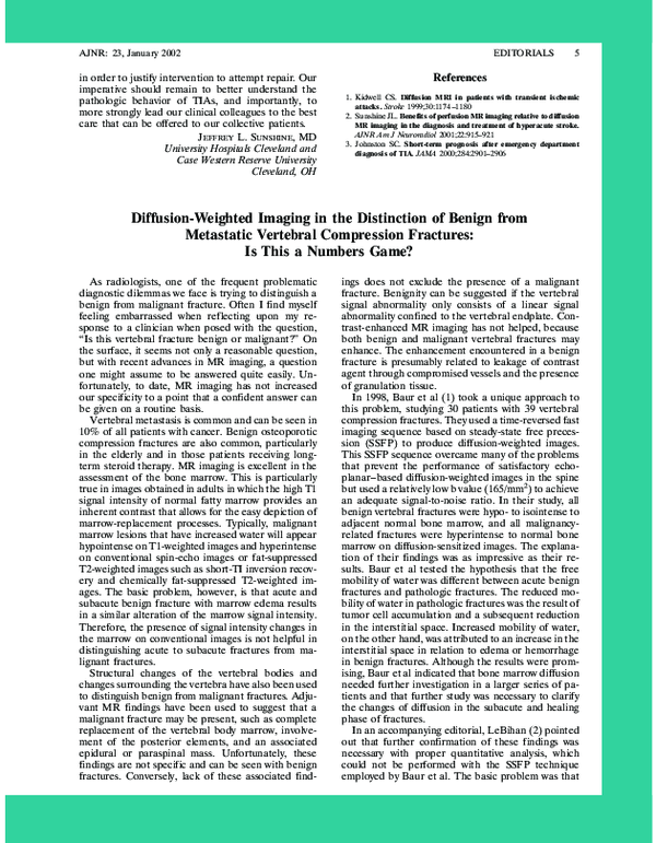 (PDF) Diffusion-weighted imaging in the distinction of benign from ...
