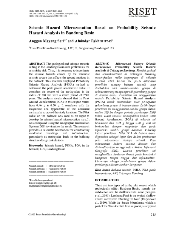 Pdf Seismic Hazard Microzonation Based On Probability Seismic Hazard
